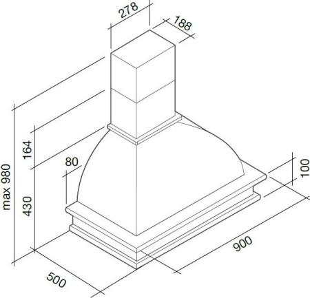 Кухонная вытяжка Falmec Rondo Malizia 90 600