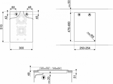 Варочная поверхность Smeg PV332CN