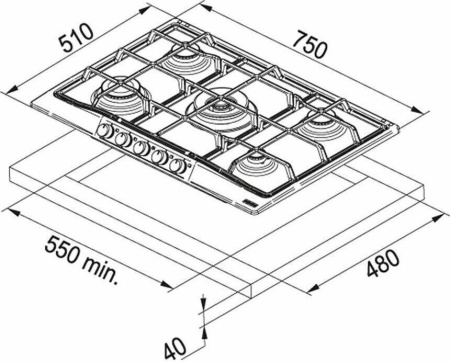 Варочная поверхность Franke FHTL 755 4G TC OA C