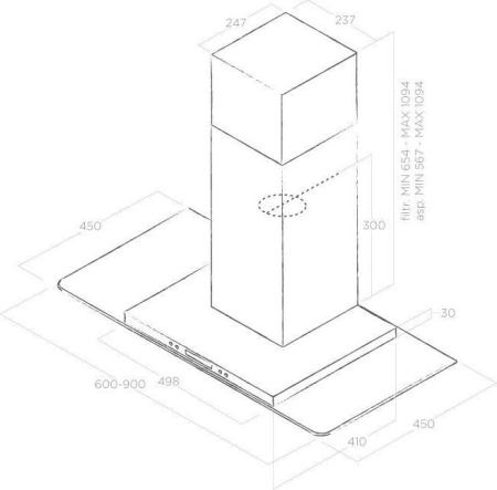 Кухонная вытяжка Elica Flat Glass Plus IX/A/60