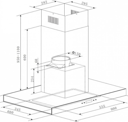 Кухонная вытяжка Maunfeld Harbour isla 90