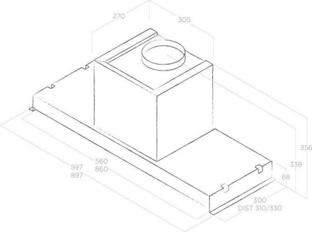 Кухонная вытяжка Elica Glass OUT IX/A/90