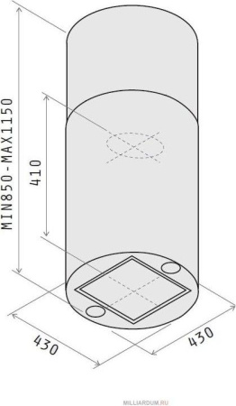 Кухонная вытяжка Jet Air Pipe Island IX/A/43
