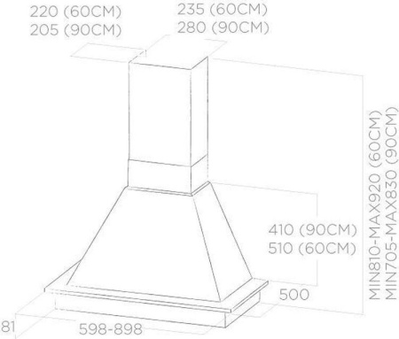 Кухонная вытяжка Elica Daisy WH/A/90