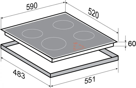 Варочная поверхность Zigmund & Shtain CIS 189.60 WX