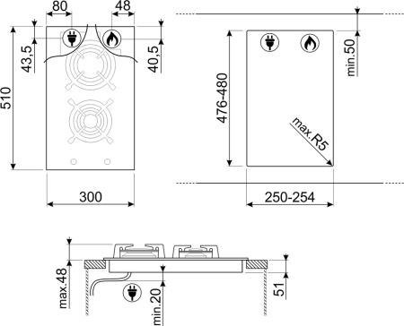 Варочная поверхность Smeg PV332CN