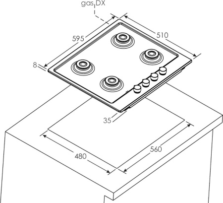 Варочная поверхность Candy CHW 6BR4WGTGH