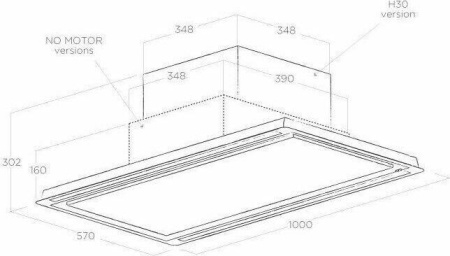 Кухонная вытяжка Elica Hilight NO Motor WH/A/100
