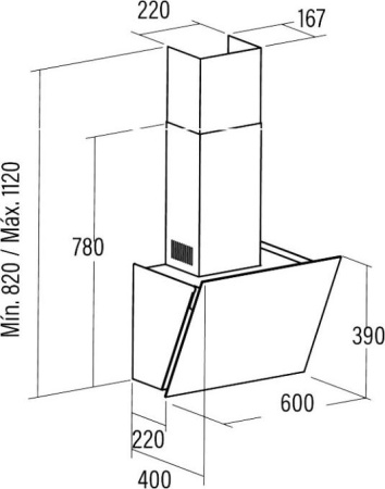 Кухонная вытяжка Cata Agata 60 GBK