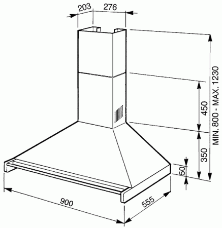 Кухонная вытяжка Smeg KD90RWE