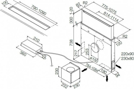 Кухонная вытяжка Fulgor-Milano Chdd 9010 RC X