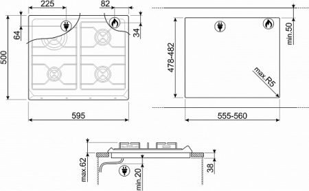 Варочная поверхность Smeg SR964XGH
