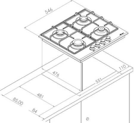 Варочная поверхность Monsher MHG 61 BG