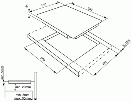 Варочная поверхность Smeg SIM561B