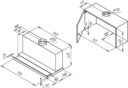 Кухонная вытяжка Kuppersberg Slimbox 90 GW