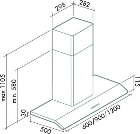 Кухонная вытяжка Falmec Concorde Parete 120 IX 800
