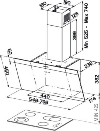 Кухонная вытяжка Faber Daisy EG6 LED BK A55