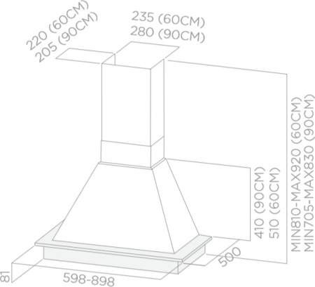 Кухонная вытяжка Elica Daisy WH/A/90