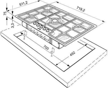 Варочная поверхность Smeg PGF75-4