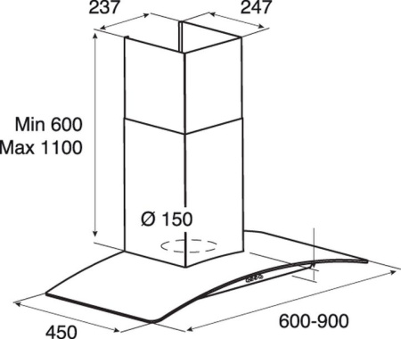Кухонная вытяжка Jet Air Tory P 60 INX