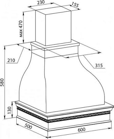 Кухонная вытяжка Vialona Cappe Нике ПГ 60 BM-510