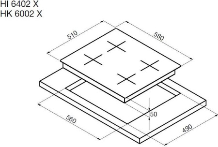 Варочная поверхность Korting HK 6002 X