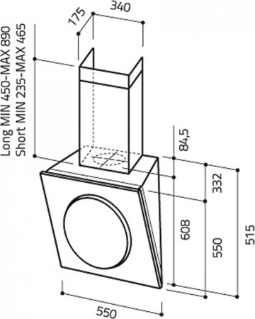 Кухонная вытяжка Elica Mini OM BL/F/55