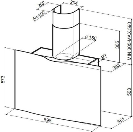 Кухонная вытяжка Faber Veil BK A90