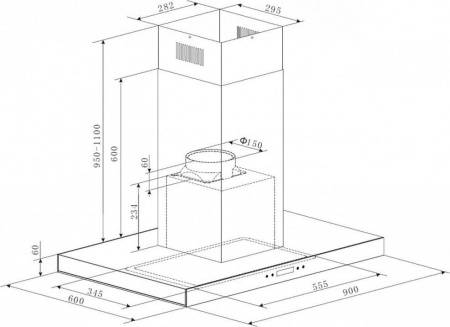 Кухонная вытяжка Maunfeld Harbour isla 90