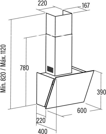 Кухонная вытяжка Cata Agata 600GBK
