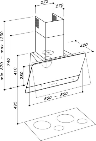 Кухонная вытяжка Sirius Sltc93 Skinny
