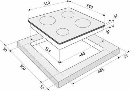 Варочная поверхность Krona CELLO 60 BL/S