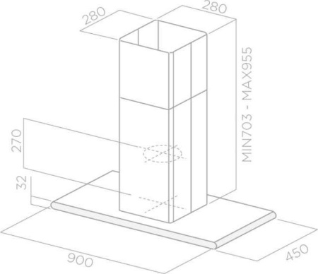 Кухонная вытяжка Elica Galaxy Island Blix/A/90X45
