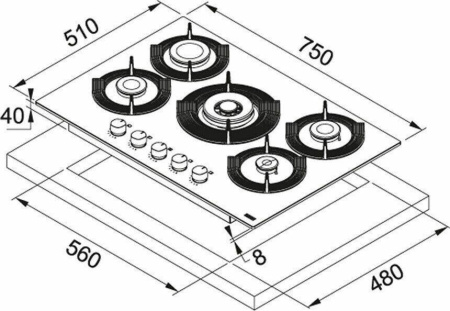 Варочная поверхность Franke FHMF 755 4G DC C CD