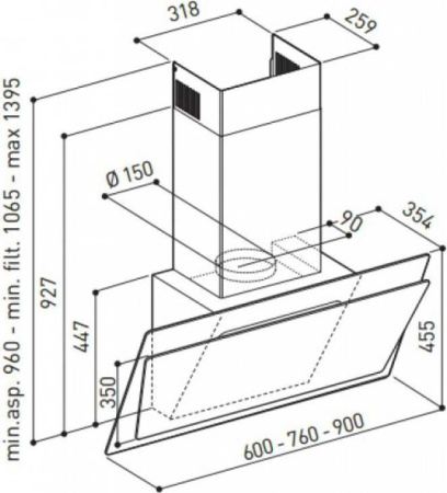 Кухонная вытяжка Korting KHC 67070 GW