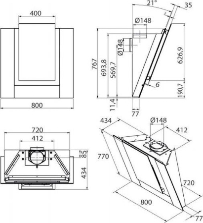 Кухонная вытяжка KitchenAid Kewvp 80010