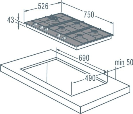 Варочная поверхность Gorenje GGS 75 WAB