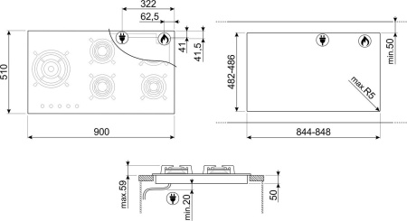 Варочная поверхность Smeg PV695LCNX