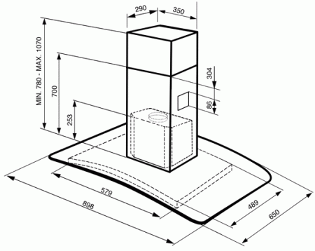 Кухонная вытяжка Smeg KIV90X-1