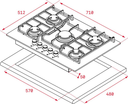 Варочная поверхность Teka CG Lux 70 5G AI AL TR