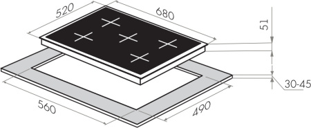 Варочная поверхность Maunfeld MGHS 75 78S