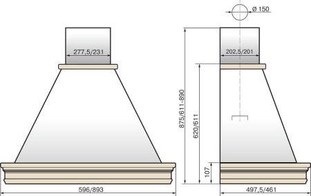 Кухонная вытяжка Elikor Вилла Валенсия 90