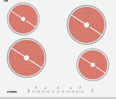 Варочная поверхность Hyundai HHE 6450 WG