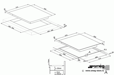 Варочная поверхность Smeg PV364LCN
