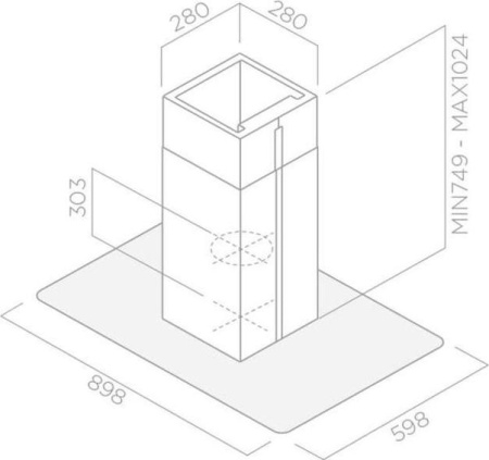 Кухонная вытяжка Elica Flat Plus Island IX/A/90