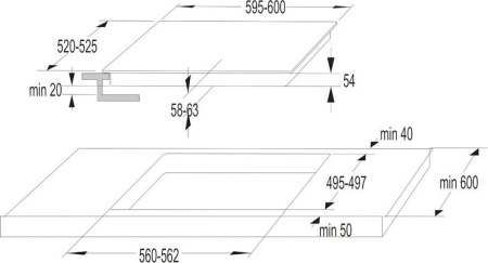 Варочная поверхность Korting HI 64042 BW