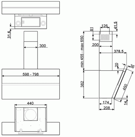 Кухонная вытяжка Smeg KCV80SE2