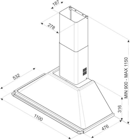 Кухонная вытяжка Smeg KT110BL
