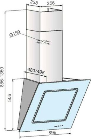 Кухонная вытяжка Elikor Оникс 90