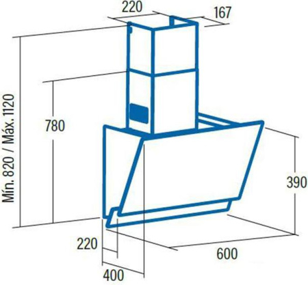 Кухонная вытяжка Cata Juno 600 Xgwh